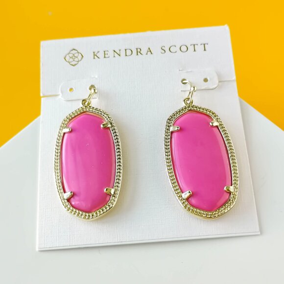 Elle Gold Magenta Magnesite Drop Earrings by Kendra Scott - Picture 1 of 3